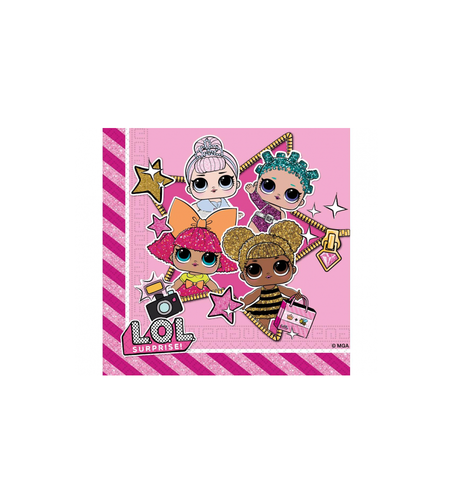 GoDan - Set 20 servetele party LOL SURPRISE 33 x 33 cm - Servetele petrecere - GD104