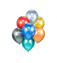 GoDan - Set 7 baloane, culori asortate, metalice, 30 cm - Baloane petreceri - GD122
