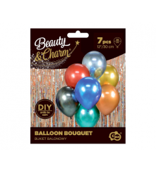 GoDan - Set 7 baloane, culori asortate, metalice, 30 cm - Baloane petreceri - GD122