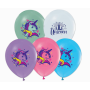 GoDan - Set 5 baloane cu cap de Unicorn, 30 cm - Baloane petreceri - GD151