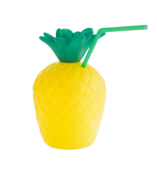 GoDan - Pahar din plastic cu pai in forma de ananas pentru diferite petreceri - Pahare petrecere - GD161