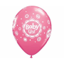 GoDan - Set 6 baloane Baby Girl, roz 30 cm - Baloane petreceri - GD186