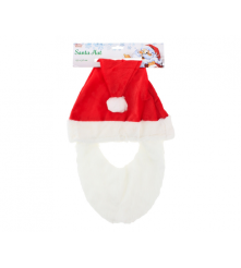 GoDan - Caciula de Mos Craciun cu barba 29 x 36 cm - Alte accesorii Craciun - GD208