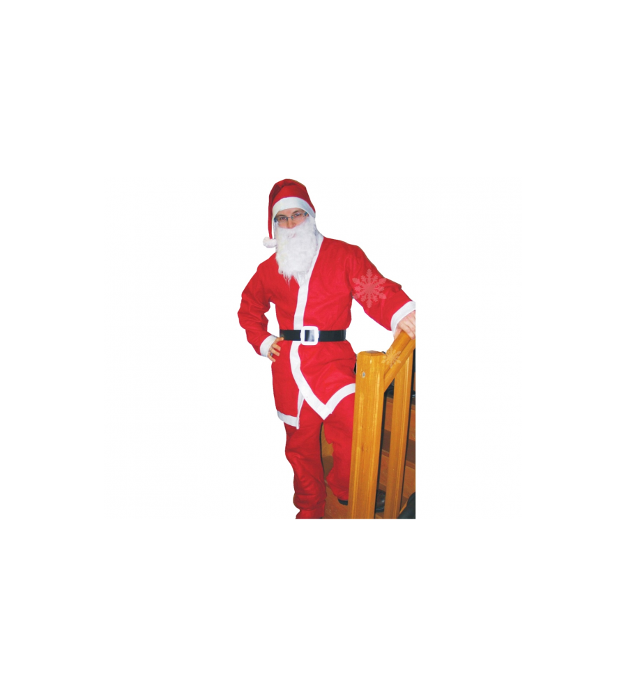 Oem - Costum Mos Craciun pentru adulti, 5 piese, marime universala, rosu - Alte accesorii Craciun - GD203