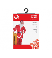 Oem - Costum Mos Craciun pentru adulti, 5 piese, marime universala, rosu - Alte accesorii Craciun - GD203