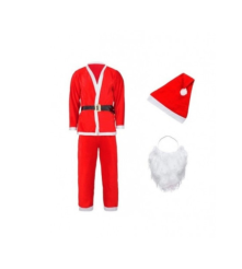 Oem - Costum Mos Craciun pentru adulti, 5 piese, marime universala, rosu - Alte accesorii Craciun - GD203