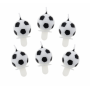 GoDan - Set 6 lumanari tort, forma minge de fotbal cu suport - Lumanari petrecere - GD233
