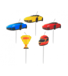 GoDan - Set 5 lumanari tort, model masinute - Lumanari petrecere - GD240