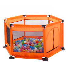 Oem - Tarc de joaca metalic pentru copii, 128 x 113 x 65 cm, portocaliu - Camera copilului - TZ606