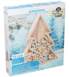 Oem - Decoratiune luminoasa Brad de Craciun, 15 LED, 38 cm - Alte accesorii Craciun - TZ619