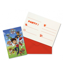 Oem - Set de 6 invitatii cu plicuri - petrecere Paw Patrol, dimensiuni 10.5 x 14.8 cm - Invitatii si felicitari petrecere - G...