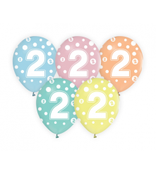 GoDan - Set 5 baloane cu cifre, 30 cm - Baloane petreceri - GD269-CB