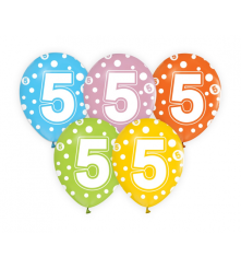 GoDan - Set 5 baloane cu cifre, 30 cm - Baloane petreceri - GD269-CB