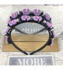 Oem - Bentita cu clame hair twister, cu agrafe pentru fete model floricele mov - Bijuterii si accesorii copii - TZ666