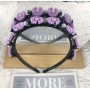 Oem - Bentita cu clame hair twister, cu agrafe pentru fete model floricele mov - Bijuterii si accesorii copii - TZ666