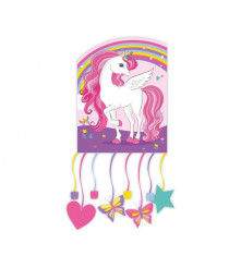 GoDan - Pinata petrecere cu corzi, model Unicorn Rainbow Colors - Pinata petreceri - GD285