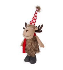 Oem - Decorative Christmas reindeer with scarf and red hat 50 cm - Other Christmas accessories - AC180