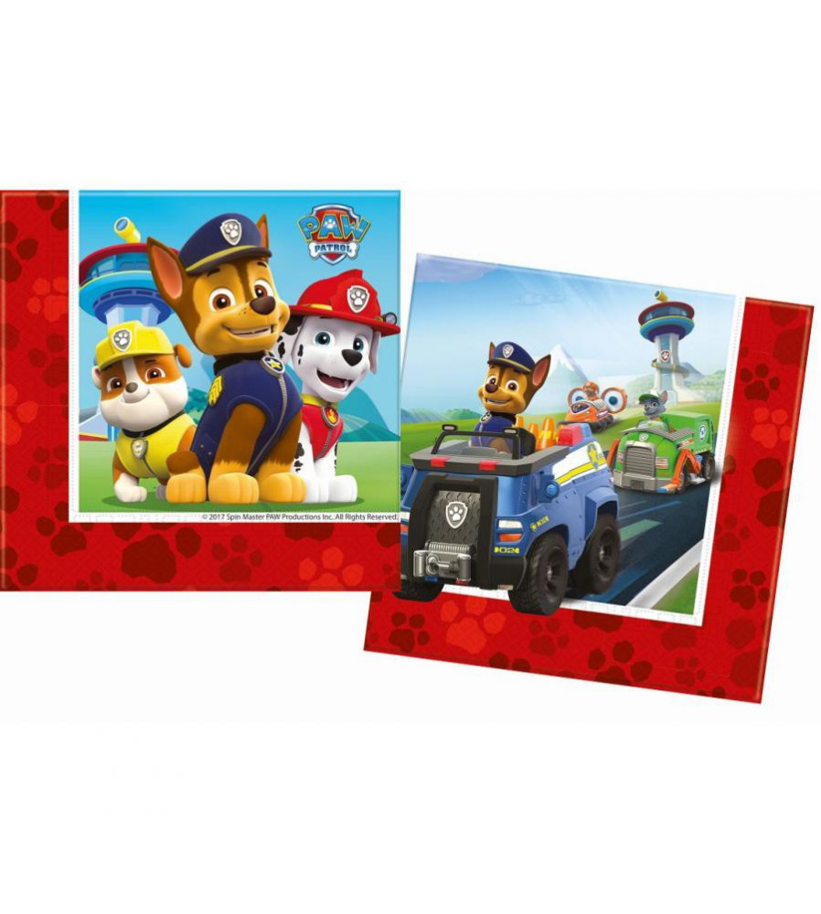 GoDan - Set 20 servetele party Paw Patrol Let''s Roll, 33 x 33 cm - Servetele petrecere - GD304