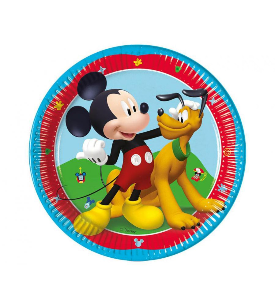 GoDan - Set 8 farfurii petrecere din carton model Mickey Rock The House, 20 cm - Farfurii petrecere - GD370
