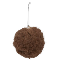 Oem - Decoratiune glob de craciun din plush, diametru 8 cm - Ornamente brad de Crăciun - AC3327-CB