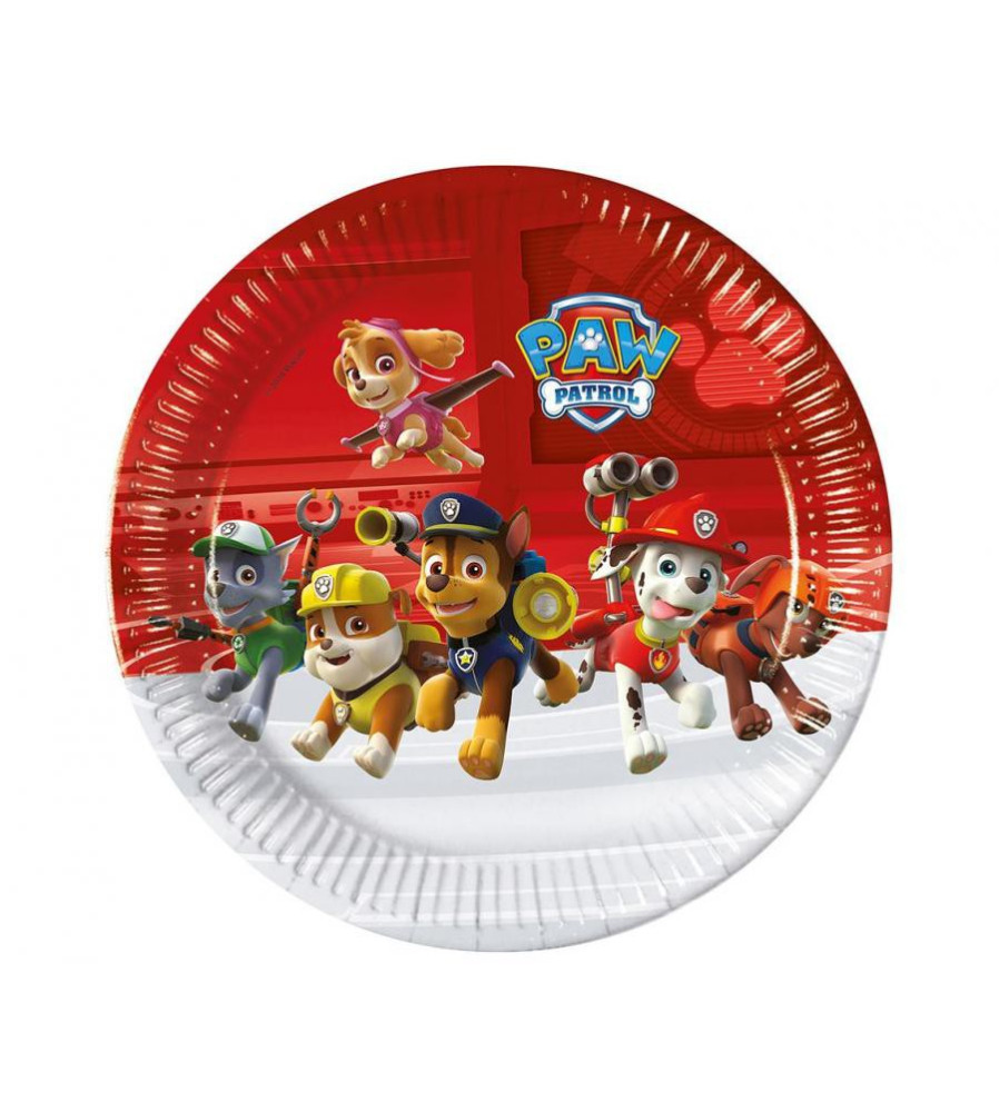 GoDan - Set 8 farfurii petrecere din carton model Paw Patrol Ready for Action, 23 cm - Farfurii petrecere - GD315