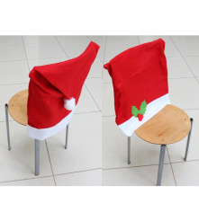 Oem - Husa decorativa spatar de scaun, model caciula de mos craciun 49 x72 cm - Alte accesorii Craciun - GD326