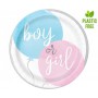 GoDan - Set 8 farfurii petrecere din carton model Boy or Girl 23 cm - Farfurii petrecere - GD328