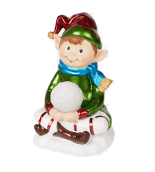 Oem - Figurina de Craciun cu glob LED 18 cm - Alte accesorii Craciun - AC466-CB