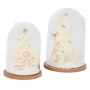 Oem - Set 2 Cupole din plastic cu baza lemn cu accesorii - Alte accesorii Craciun - AC469-CB