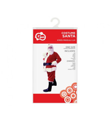 Oem - Costum Mos Craciun marime universala cu ghete, manusi, barba, curea, caciula - Adulti - GD346