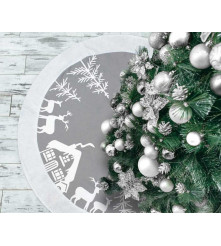 Oem - Covor rotund pentru bradul de Craciun, model ren, diametru 90 cm, - Alte accesorii Craciun - GD340