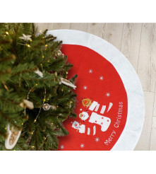 Oem - Covor rotund pentru bradul de Craciun, rosu, diametru 80 cm - Alte accesorii Craciun - GD341