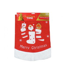 Oem - Covor rotund pentru bradul de Craciun, rosu, diametru 80 cm - Alte accesorii Craciun - GD341