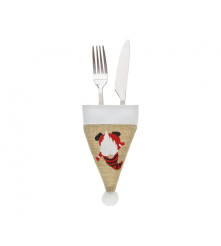 Oem - Husa decorativa pentru tacamuri, tip caciula Gnom 8x11cm - Alte accesorii Craciun - GD331