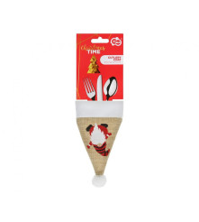 Oem - Husa decorativa pentru tacamuri, tip caciula Gnom 8x11cm - Alte accesorii Craciun - GD331