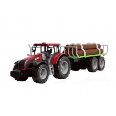 Oem - Tractor agricol de jucarie cu lemne si remorca, actionare prin frictiune 47 cm - Jucării exterior - TZ692