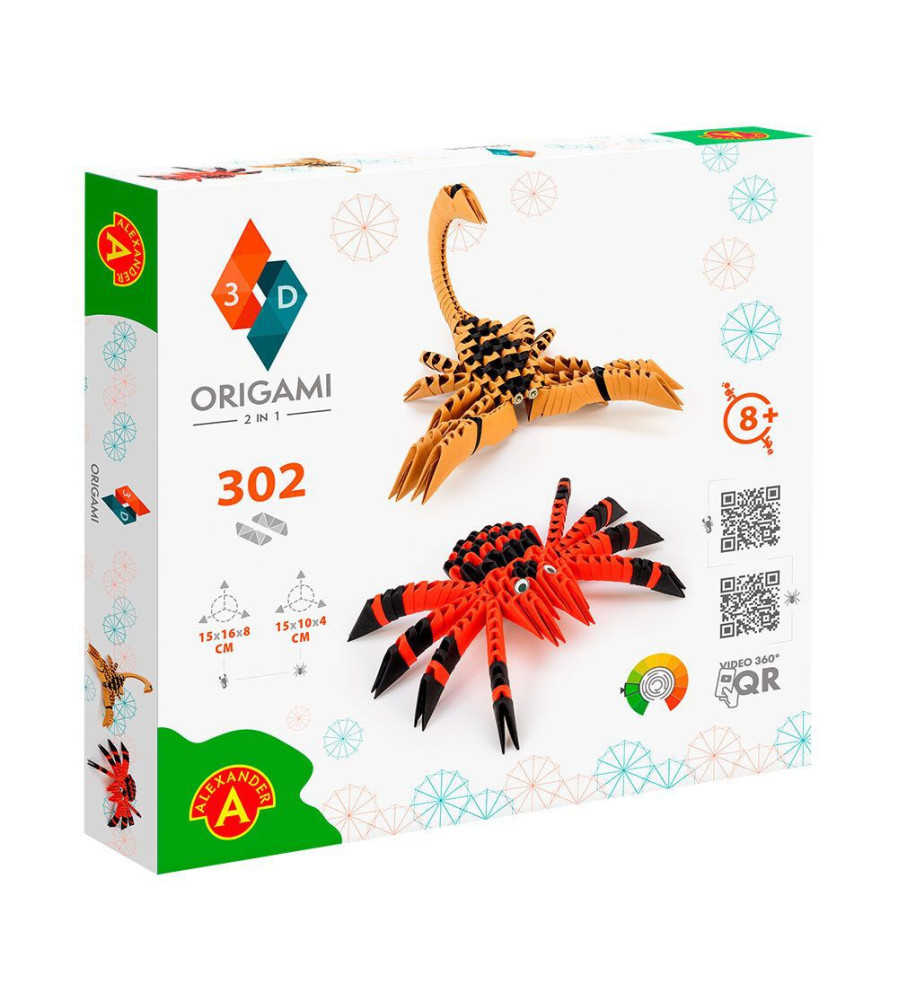 Oem - Joc Origami 3D 2 in 1 Scorpion si paianjen cu 306 piese din carton - Jucării educative - TZ707