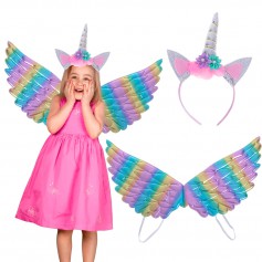 Oem - Set aripi si bentita Unicorn pentru copii, marime universala - Copii - IK019