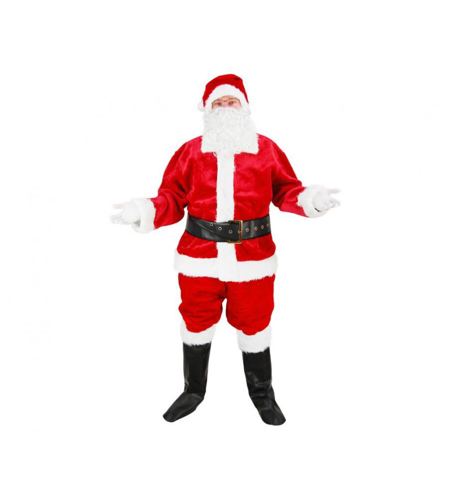 Oem - Costum Mos Craciun pentru adulti, 8 piese, marime universala, rosu - Adulti - GD439