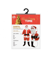 Oem - Costum Mos Craciun pentru adulti, 8 piese, marime universala, rosu - Adulti - GD439