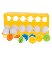 Oem - Set 12 oua cu cifre, joc montessori de potrivire si asociere - Jucării educative - IK023