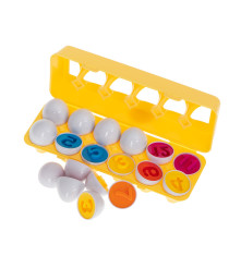 Oem - Set 12 oua cu cifre, joc montessori de potrivire si asociere - Jucării educative - IK023