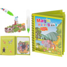 Oem - Carte de colorat cu apa, MagicBook Safari, 8 pagini - Rechizite școlare și accesorii - IK025
