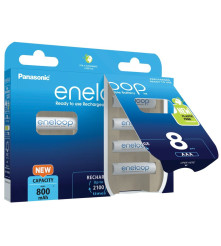 Eneloop - Acumulatori Panasonic Eneloop 2100 cicluri, 800mAh, R3 AAA Blister 4, BK-4MCDE/4BE - Format AAA - NKR004