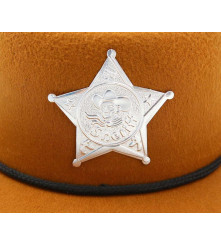 GoDan - Palarie cowboy maro cu stea marimea S - Copii - GD462