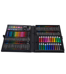 Oem - Set de pictura si desen, 168 bucati, tip valiza de depozitare, negru, 36.3 x 30.5 x 3.8 cm - Rechizite școlare și acces...