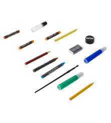 Oem - Set de pictura si desen, 168 bucati, tip valiza de depozitare, negru, 36.3 x 30.5 x 3.8 cm - Rechizite școlare și acces...