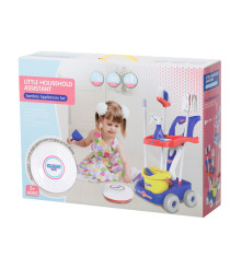 Oem - Set de curatenie pentru copii, robot aspirator cu sunete si lumini, mop, faras, perie, matura, accesorii de curatat - J...