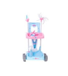 Oem - Set de curatenie pentru copii, robot aspirator cu sunete si lumini, mop, faras, perie, matura, accesorii de curatat - J...