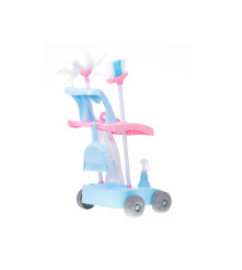 Oem - Set de curatenie pentru copii, robot aspirator cu sunete si lumini, mop, faras, perie, matura, accesorii de curatat - J...